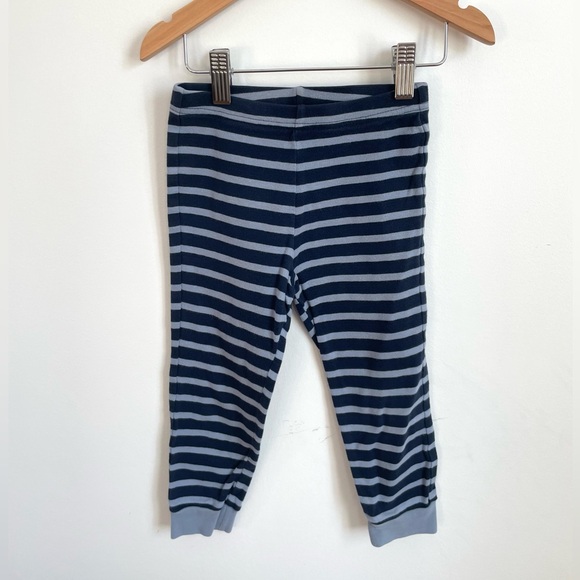 10/$35💥Striped Cuffed Leggings, Navy Blue & Blue-Gray, Light Cuffs, 100% Cotton - Picture 1 of 5
